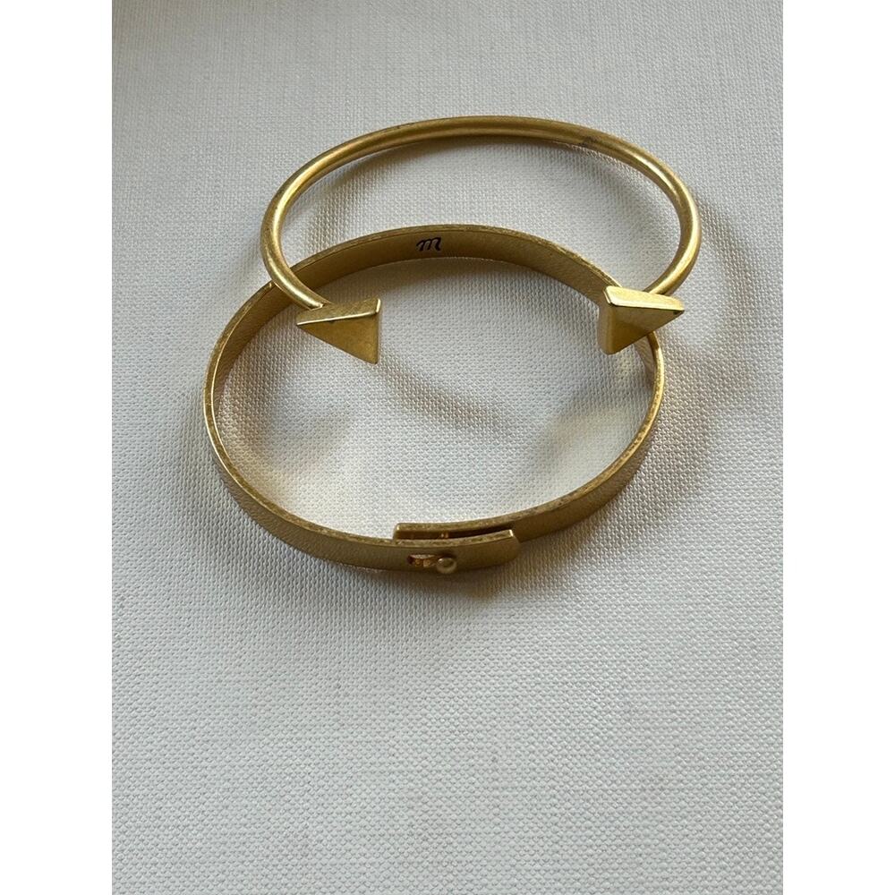 Set of Madewell Brushed Goldtone Bracelets, cuff and bangle